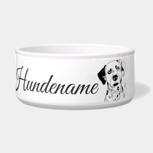 Dalmatian Minimalist Line Art personalized bowl