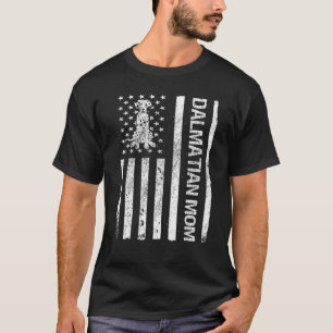 Dalmatian Mom American USA Flag Funny Dalmatian Ow T-Shirt