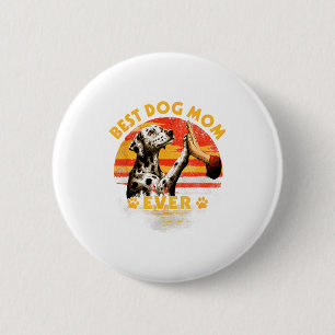 Dalmatian mom retro sunset funny dog mother's day 2 inch round button