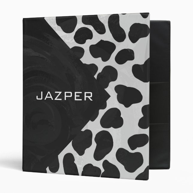 Dalmatian Monogrtam Black and White Prints Binder (Front/Inside)