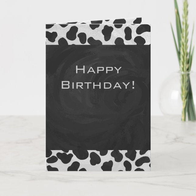 Dalmatian Monogrtam Black and White Prints Card (Front)