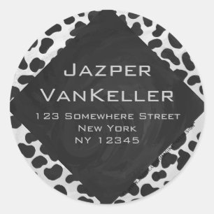 Dalmatian Monogrtam Black and White Prints Classic Round Sticker