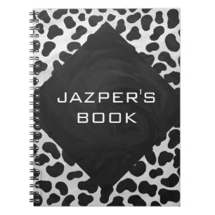Dalmatian Monogrtam Black and White Prints Notebook