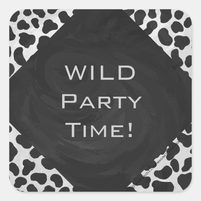 Dalmatian Monogrtam Black and White Prints Square Sticker (Front)