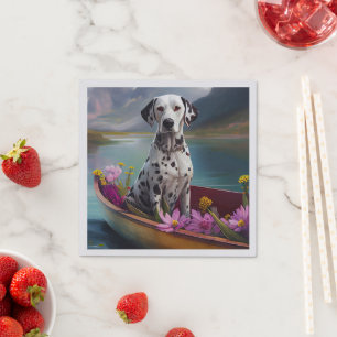 Dalmatian on a Paddle: A Scenic Adventure Napkin