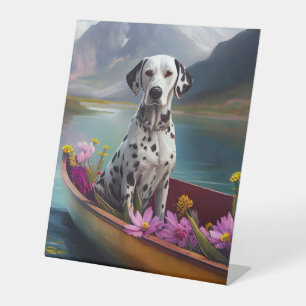 Dalmatian on a Paddle: A Scenic Adventure Pedestal Sign