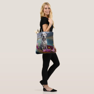 Dalmatian on a Paddle: A Scenic Adventure Tote Bag
