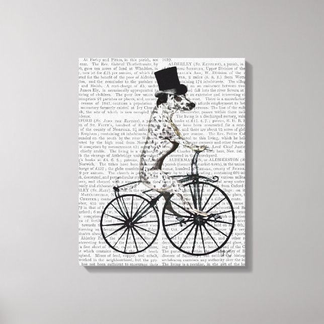 Dalmatian on Bicycle Canvas Print (Front)