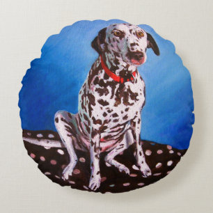Dalmatian on spotty cushion 2011