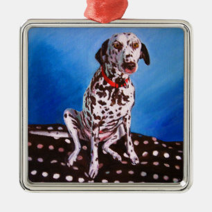 Dalmatian on spotty cushion 2011 metal ornament