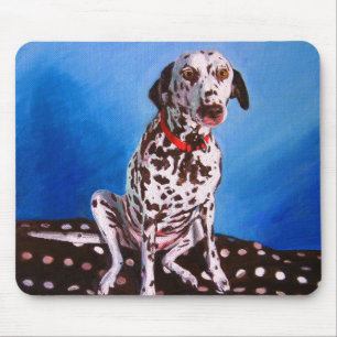 Dalmatian on spotty cushion 2011 mouse pad