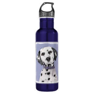 Dalmatian Painting - Cute Original Dog Art 710 Ml Water Bottle