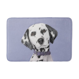 Dalmatian Painting - Cute Original Dog Art Bath Mat