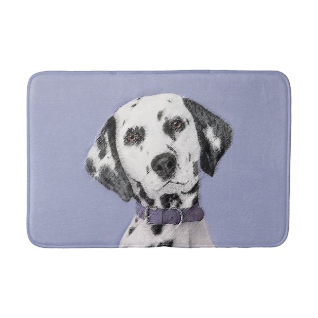 Dalmatian Painting - Cute Original Dog Art Bath Mat (Front)
