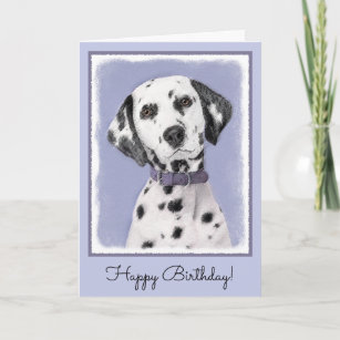 Dalmatian Painting - Cute Original Dog Art Card