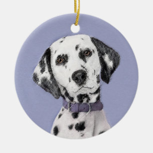 Dalmatian Painting - Cute Original Dog Art Ceramic Ornament