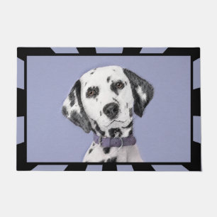 Dalmatian Painting - Cute Original Dog Art Doormat