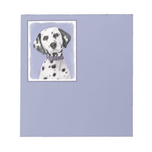 Dalmatian Painting - Cute Original Dog Art Notepad (Front)