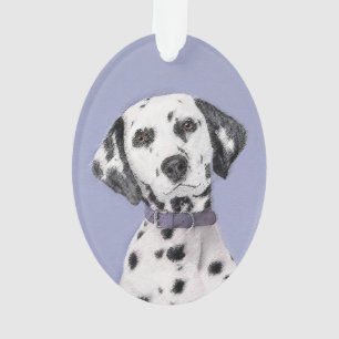 Dalmatian Painting - Cute Original Dog Art Ornament