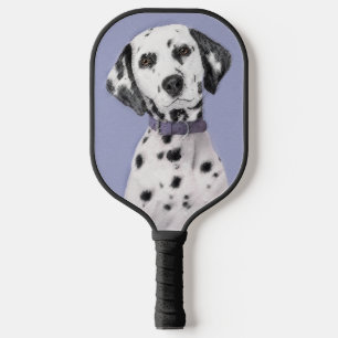 Dalmatian Painting - Cute Original Dog Art Pickleball Paddle