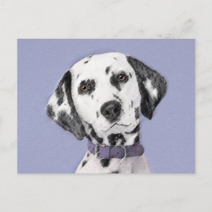 Dalmatian Painting - Cute Original Dog Art Postcard