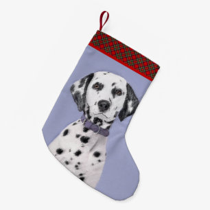 Dalmatian Painting - Cute Original Dog Art Small Christmas Stocking