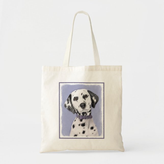 Dalmatian Painting - Cute Original Dog Art Tote Bag (Front)
