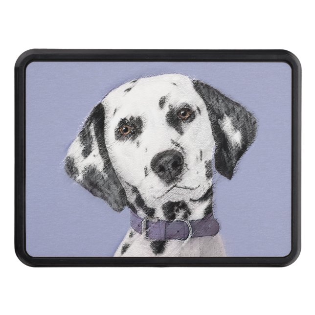 Dalmatian Painting - Cute Original Dog Art Trailer Hitch Cover (Front)