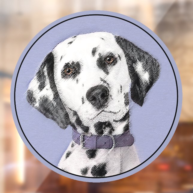 Dalmatian Painting - Cute Original Dog Art Window Cling (Sheet 2)