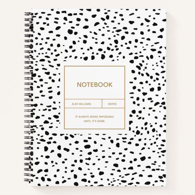 Dalmatian Pattern Black and White Notebook (Front)