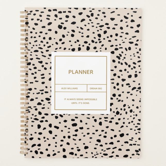 Dalmatian Pattern Soft Pink Planner (Front)