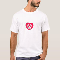 Dalmatian Paw Print In Red Heart