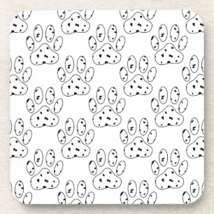 Dalmatian Paw Print Pattern Coaster