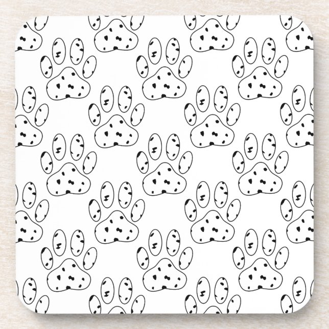 Dalmatian Paw Print Pattern Coaster (Front)
