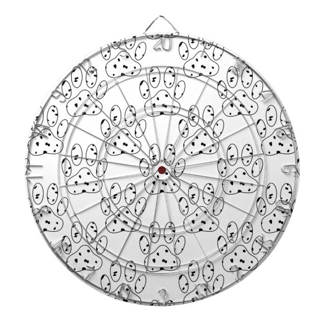 Dalmatian Paw Print Pattern Dartboard (Front)