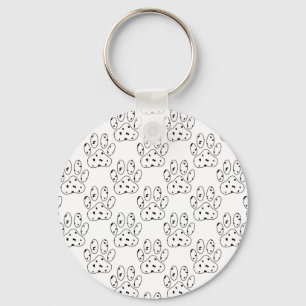 Dalmatian Paw Print Pattern Keychain