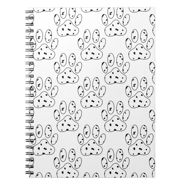 Dalmatian Paw Print Pattern Notebook (Front)