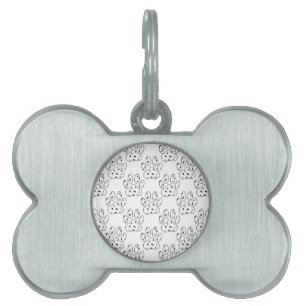 Dalmatian Paw Print Pattern Pet Tag