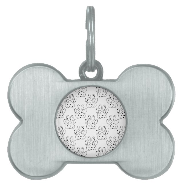 Dalmatian Paw Print Pattern Pet Tag (Front)