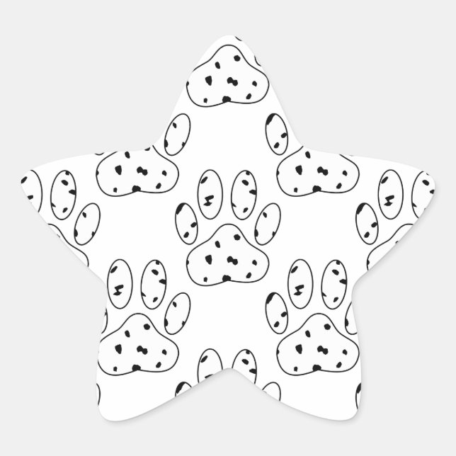 Dalmatian Paw Print Pattern Star Sticker (Front)