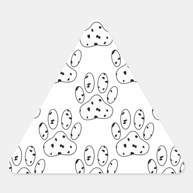 Dalmatian Paw Print Pattern Triangle Sticker (Front)