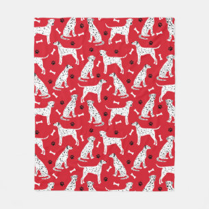 Dalmatian Paws and Bones Fleece Blanket