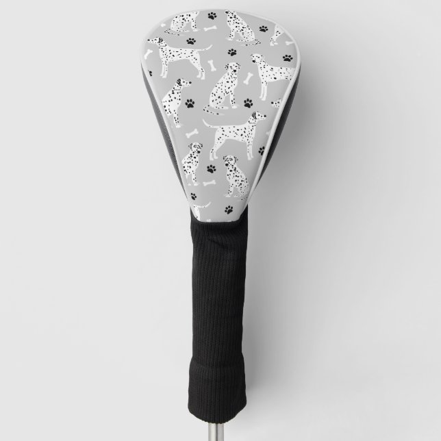 Dalmatian Paws and Bones Golf Head Cover (Front)