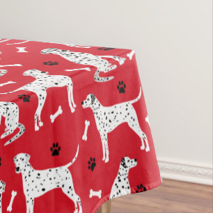 Dalmatian Paws and Bones Tablecloth