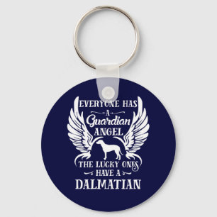 Dalmatian pet dog guardian angel keychain