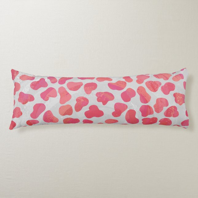 Dalmatian Pink and White Print Body Pillow (Front)