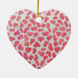 Dalmatian Pink and White Print Ceramic Ornament