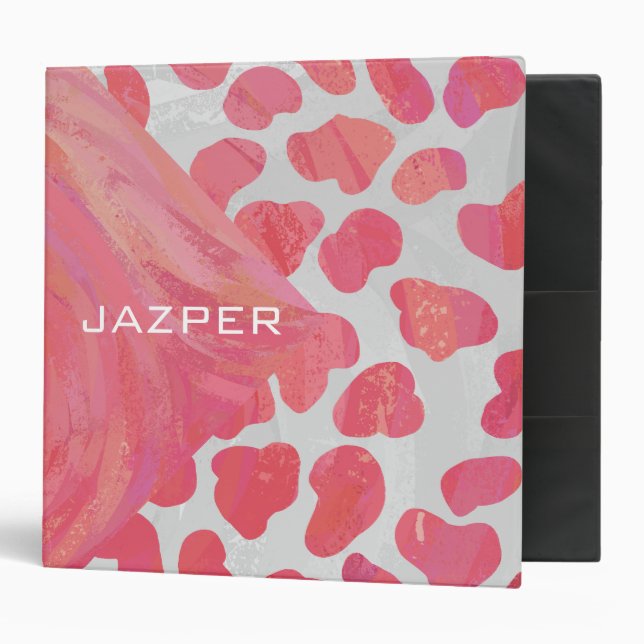 Dalmatian Pink and White with Monogram Binder (Front/Inside)