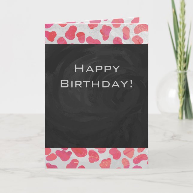 Dalmatian Pink and White with Monogram Card (Front)