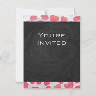 Dalmatian Pink and White with Monogram Invitation
